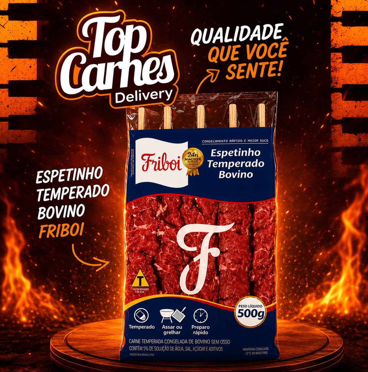 500g Carne Temperada